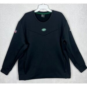 Nike New York Jets Sweatshirt Mens 2XL Black Crewneck Pullover Sweater On Field